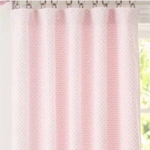 Pottery Barn Kids Pink and White Chenille Dot Curtains ‘Audrey’ 44x84 (3)